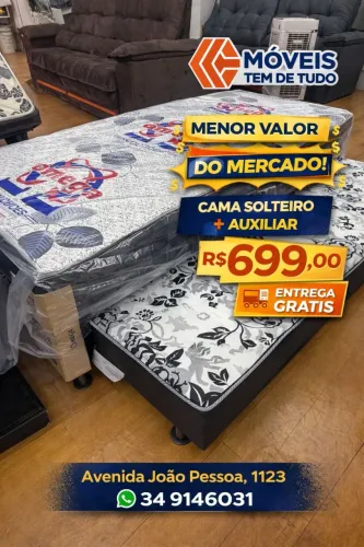 ? CAMA SOLTEIRO + AUXILIAR NO MENOR PREÇO!