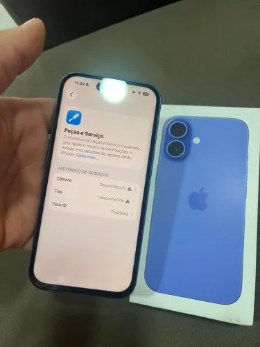 iPhone 16 azul com caixa 128gb