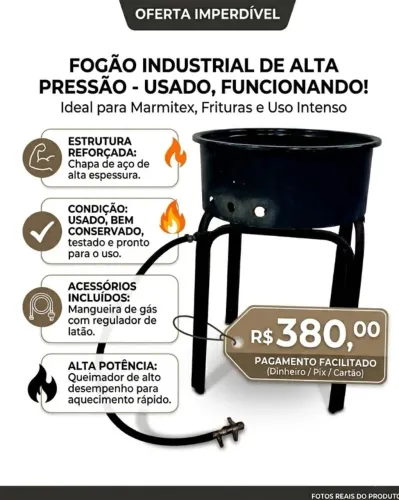 Fogareiro Industrial a Gás - Usado