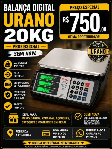 BALANÇA DIGITAL URANO 20KG - PROFISSIONAL | SEMI NOVA