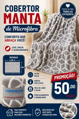 Manta casal microfibra a pronta entrega