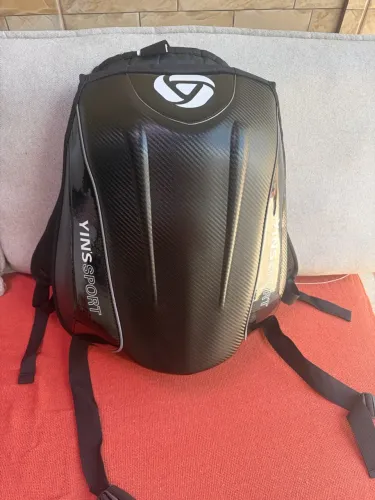 Mochila Moto Casco Esportiva Porta Capacete Cor Preta