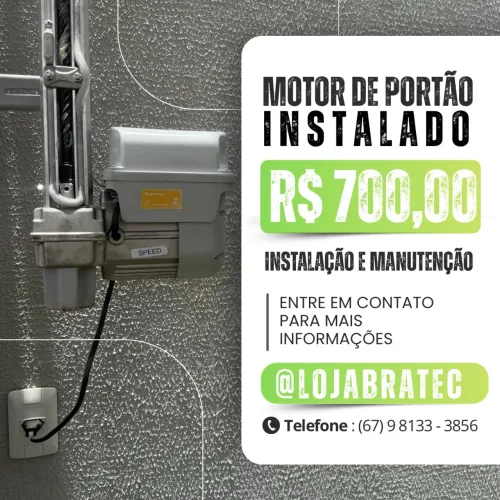 Motor para portão de elevação 1/4 de HP 8 segundos (instalado)