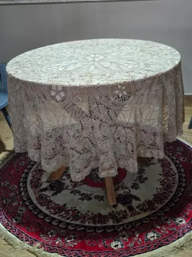 toalha de mesa redonda renda renascença