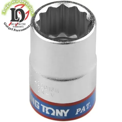 Soquete Estriado 16mm - 1/2" - King Ton-KT433016MR