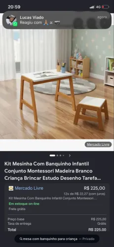 Mesa para criança
