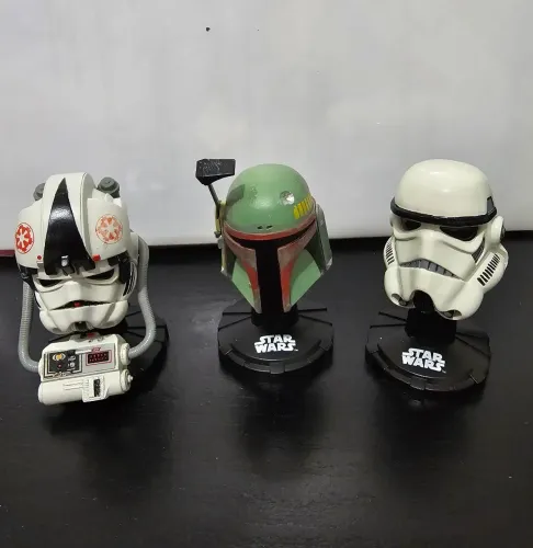Conjunto 3 miniaturas capacete Star Wars