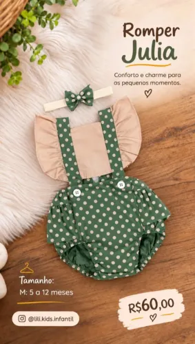 Romper Infantil Julia 5 a 12 meses