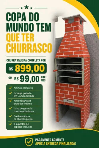 Churrasqueira completa com grelha em inox de presente!!
