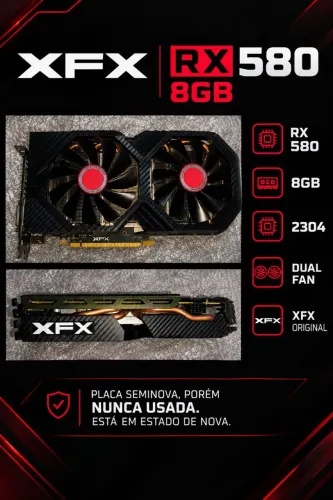 Placa de Vídeo RX 580 8GB XFX Original