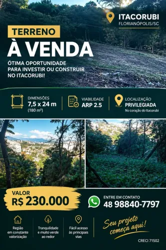 Oportunidade Terreno a venda Itacorubi Florianópolis SC