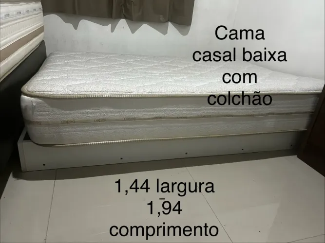 Cama baixa casal com colchão