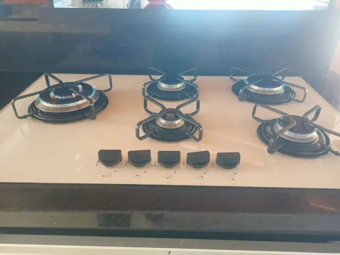 cooktop Tramontina vidro branco  5 bocas 