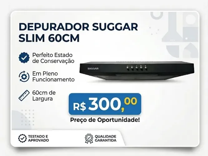 Depurador de Ar Suggar Slim 60cm em Perfeito Estado!