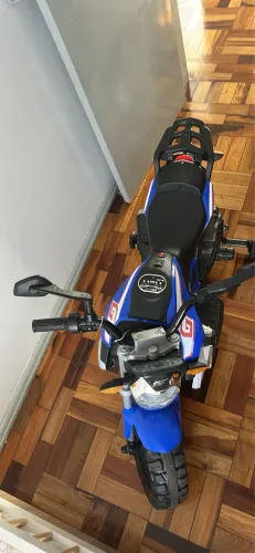 Mini Moto Elétrica Infantil 12v Com Pneus De Borracha Eva! Azul 127v/220v
