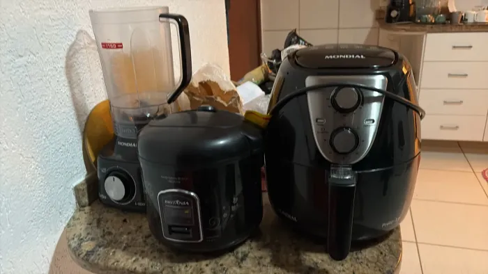 Liquidificador + panela robô + fritadeira
