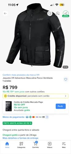 Jaqueta X11 Adventure masculina Parca Ventilada