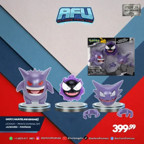 featuring Gastly, Haunter, and Gengar Pokémon Select Evolution Multi-Packs Jazwares