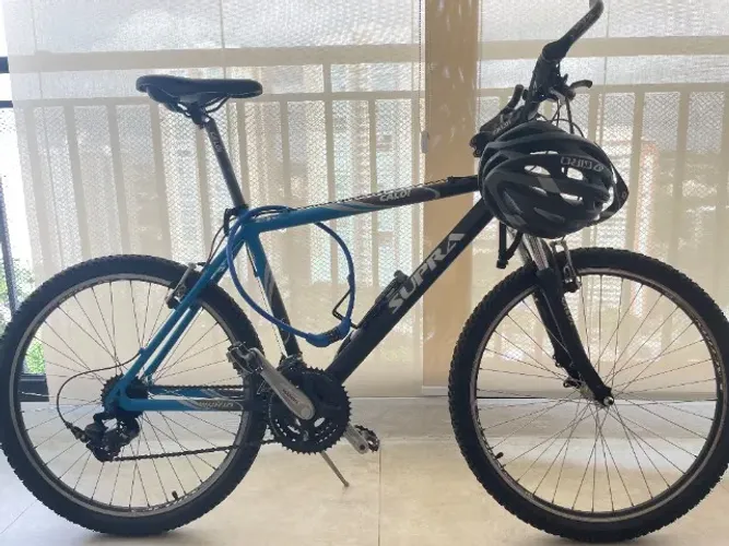 Bicicleta Caloi Supra 21v Azul + Bomba 