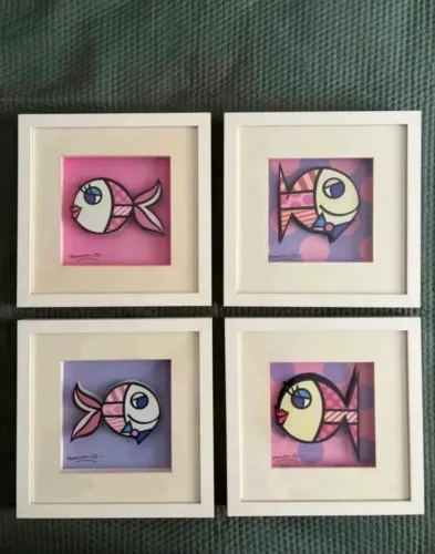 4 quadros Romero Britto