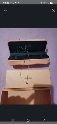 COLAR VIVARA EM OURO COM PINGENTE RUBI