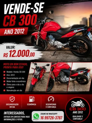 moto honda Cb300 2012