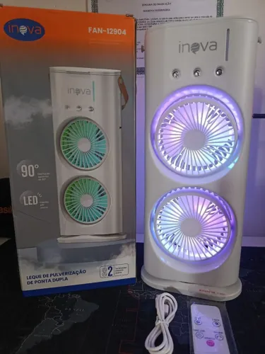 Climatizador de ar com ventilador duplo recarregável / SUPER OFERTA