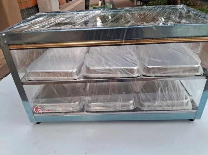 Estufa de salgados Nova, 6 bandejas, vidro reto - 127V 