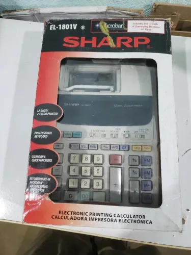 calculadora antiga de impressão de mesa Sharp el-1801v