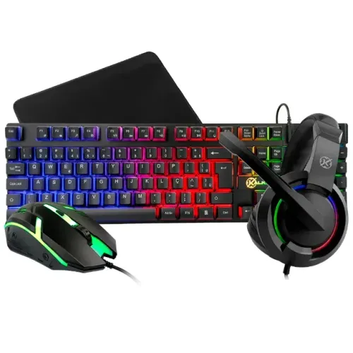 COMBO TECLADO + MOUSE + MOUSEPAD + HEADSET KALKAN ODIN LITE PRETO