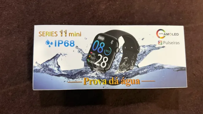 Smartwatch Series 11 mini Gold - COMPLETO, à prova d'água e com Super AMOLED!