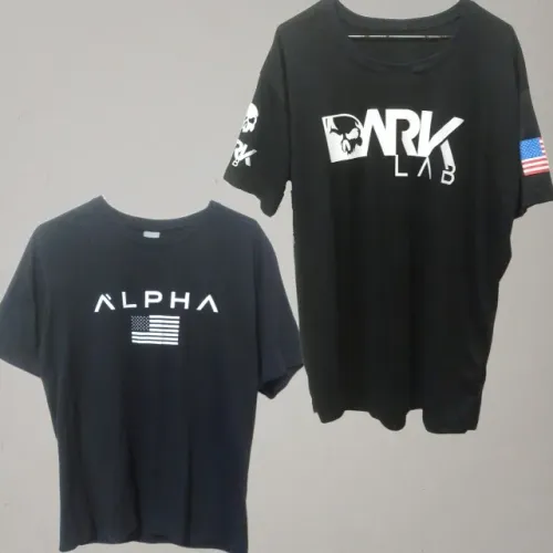 Kit Camisas Alpha EUA Camisa Academia e Uma Camisa Dark Lab Treino 2.0 Fitness Esportiva