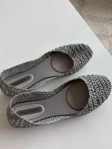 Sapatilha Melissa + Campana Prata Glitter Original