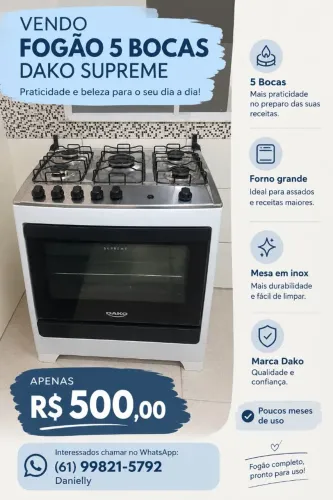 FOGÃO 5 BOCAS - DAKO SUPREME