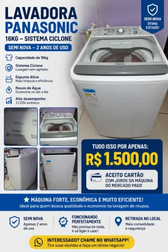 Máquina de lavar 16 kg lava e secar