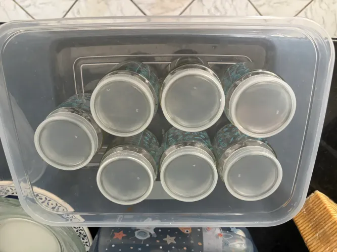 Potes de vidro para leite materno