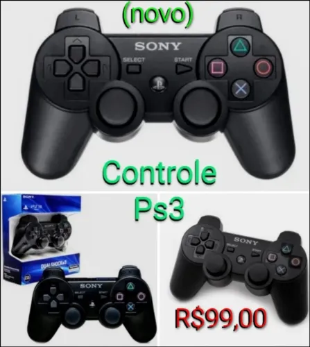 Controle de PS3 Wireless - várias cores (novo)