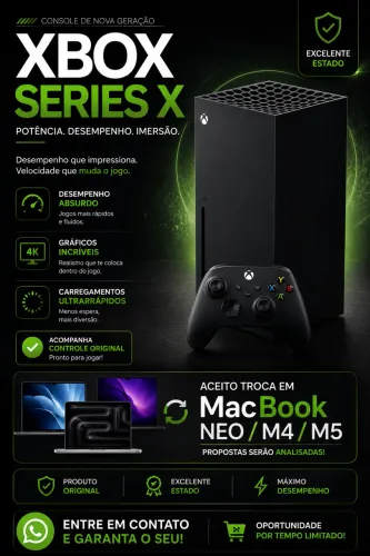 ? XBOX SERIES X POTÊNCIA. DESEMPENHO. IMERSÃO.