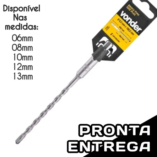 BROCA LONGA P/ MARTELETE 06 ao 13mm