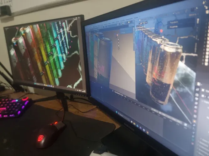 Dois monitores 280hz e 70hz