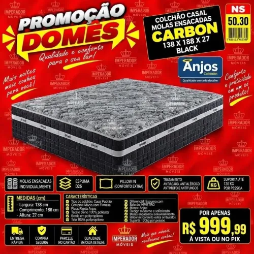 Colchão casal molas ensacadas CARBON