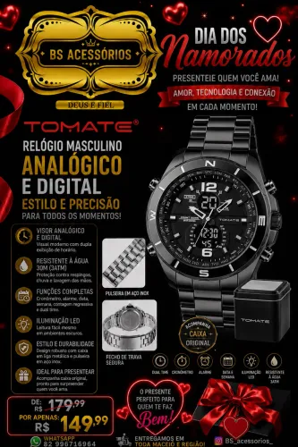 RELÓGIO ANALÓGICO É DIGITAL APROVA D?ÁGUA