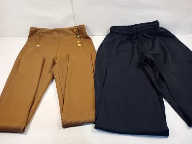 Kit Lote 7 Peças Femininas (6 Calças Variadas + 1 Short - Montaria, Jogger, Jeans, Tecido)