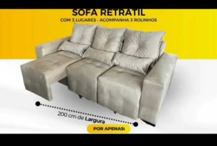 Sofá retrátil com 2 ou 3 lugares ...