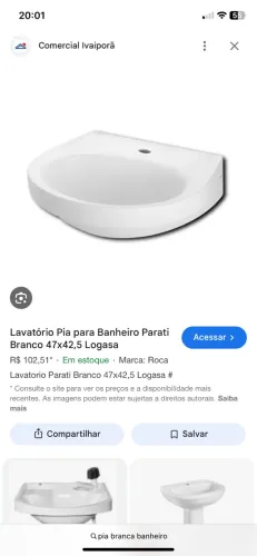 Pia de banheiro