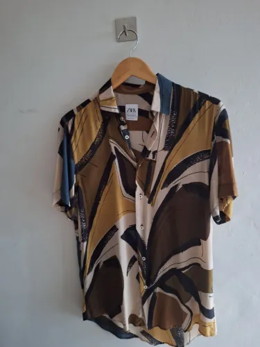 Camisa floral em seda Zara oeiginal Nova M