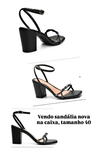 Sandália salto preta