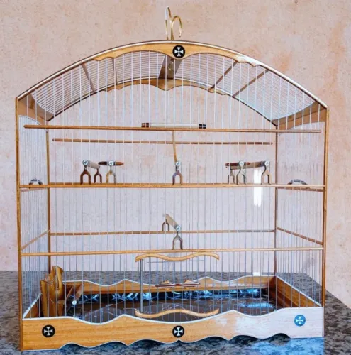 GAIOLA SUPER LUXO MADEIRA E INOX - 50CM