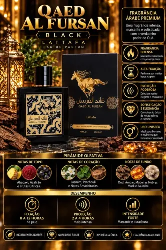 Perfume LATTAFA QAED AL FURSAN BLACK - EAU DE PARFUM 90 ML