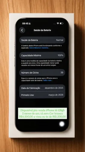 iPhone 16 128gb 2 meses de uso